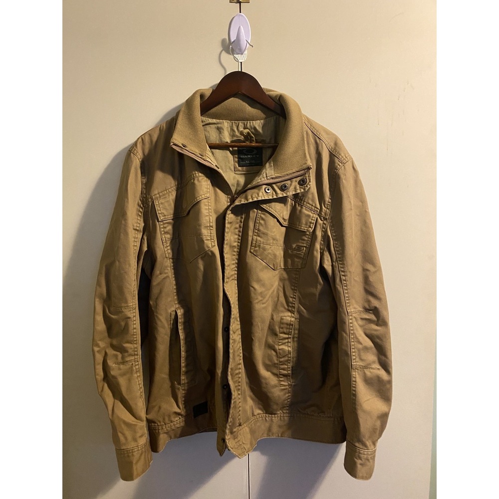 Oakley Tactical Utility Jacket Mens XL Tan Good Waxed Canvas Full Zip 411711